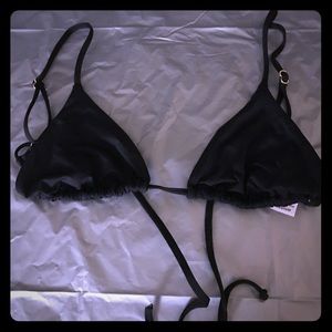 L space triangle black swim top size M