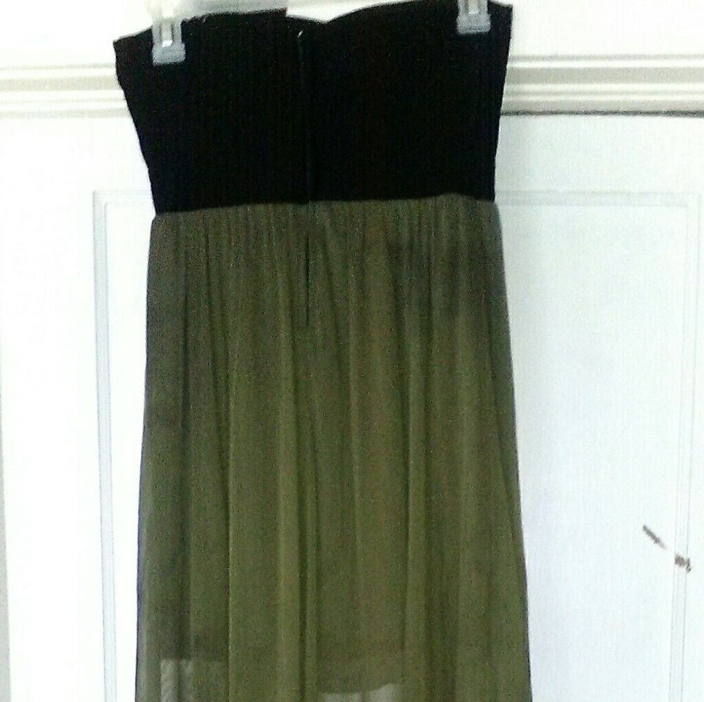 Speechless Olive green & black half maxi dress