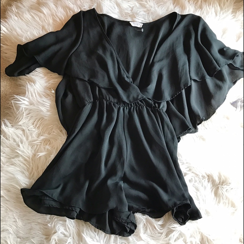 Black Flutter Romper - image 1