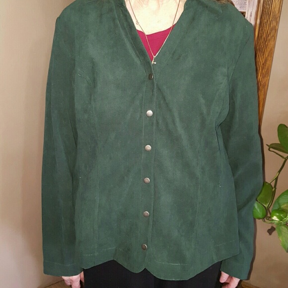 CHRISTOPHER & BANKS Emerald Green Button Blouse - Picture 2 of 6