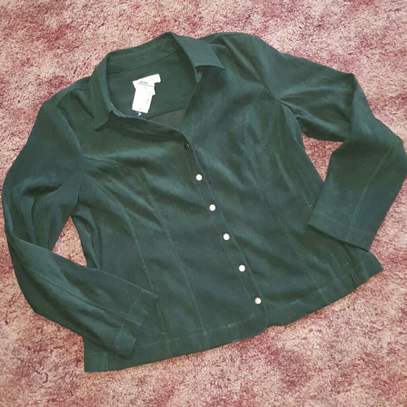 CHRISTOPHER & BANKS Emerald Green Button Blouse - Picture 5 of 6