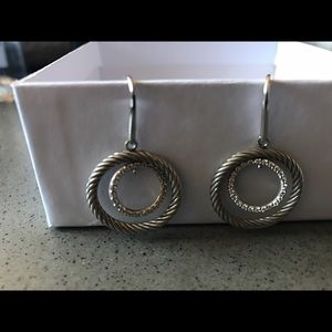 David Yurman Jewelry - David Yurman double hoop drop diamond earrings David Yurman Jewelry - David Yurman double hoop drop diamond earrings