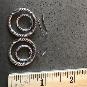 David Yurman Jewelry - David Yurman double hoop drop diamond earrings David Yurman Jewelry - David Yurman double hoop drop diamond earrings
