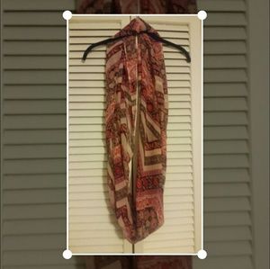 Infinity Floral with Chevron Print Sheer Scarf