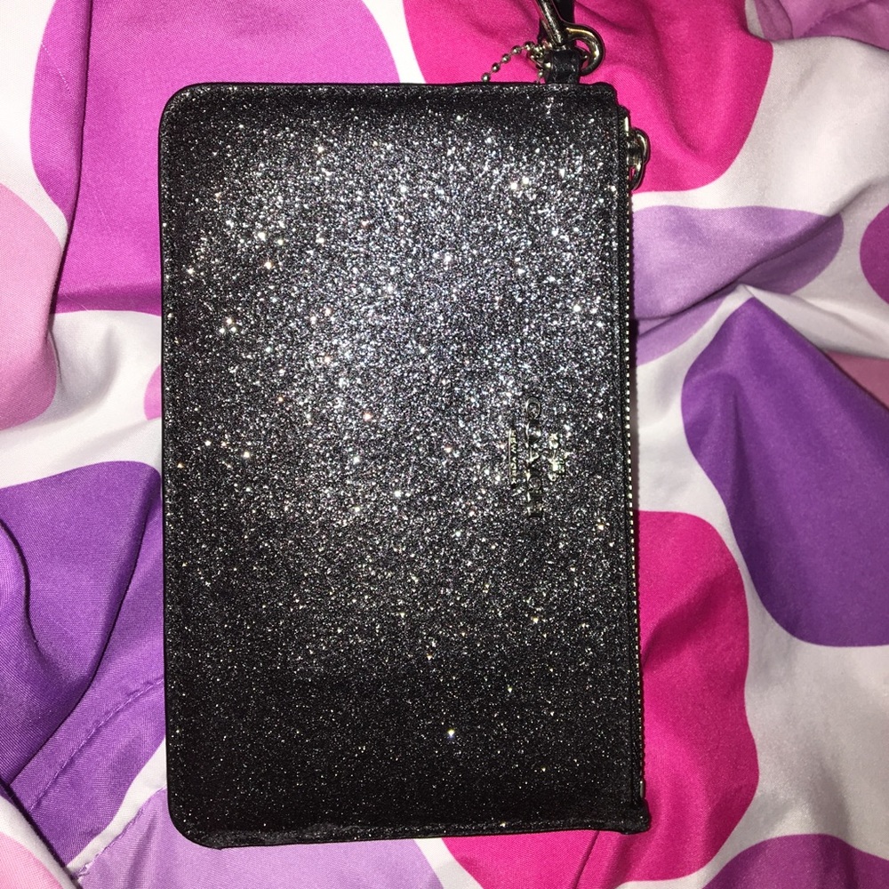 Coach Black Sparkly Wristlet