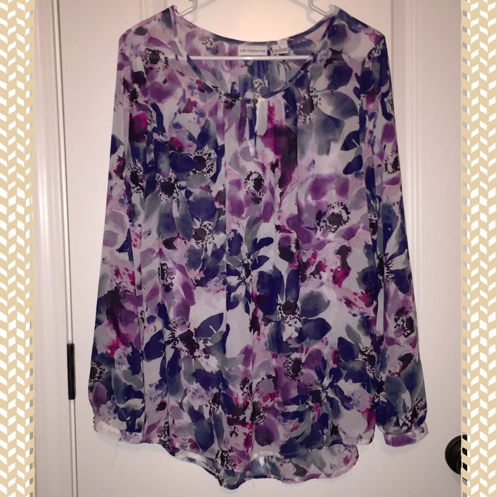 🌺 Purple Floral Sheer Tunic 🌺