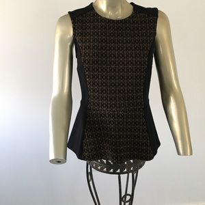 W Julienne black peplum Top S