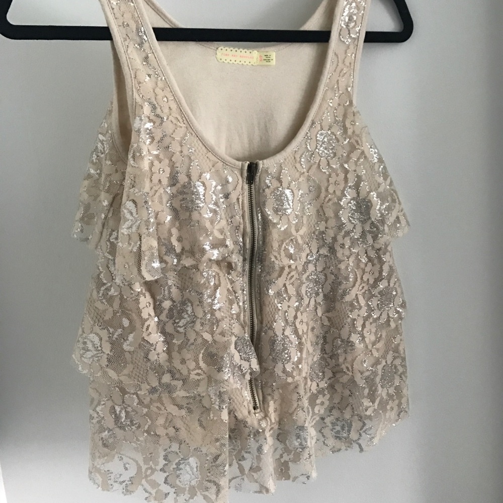 Urban Outfitters shimmery lace blouse