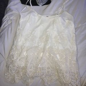 Cream lace tank top