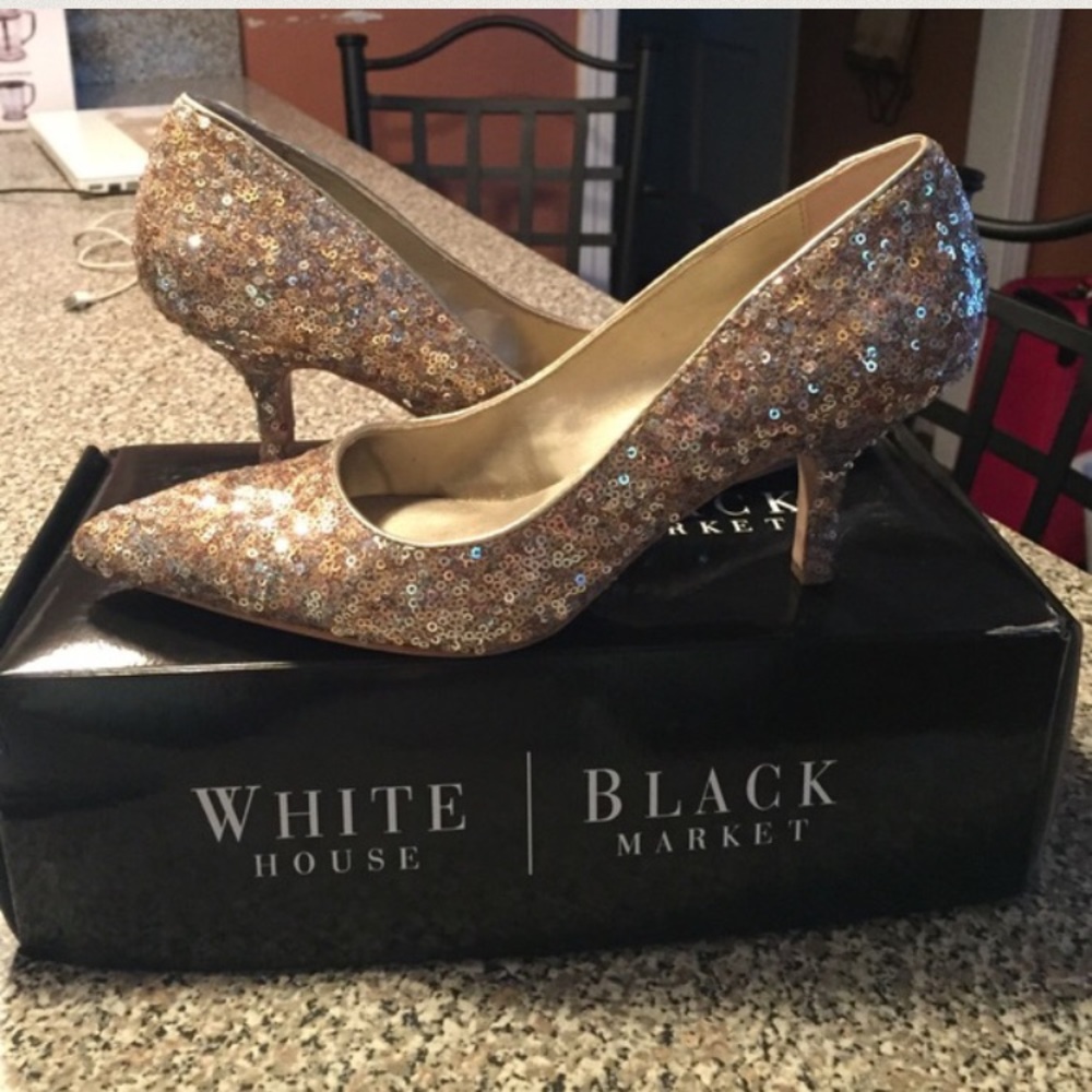 White House black market sequined shoes