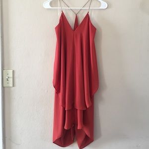 Burnt orange drapey dress