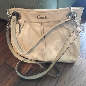 Cream Coach Crossbody Purse