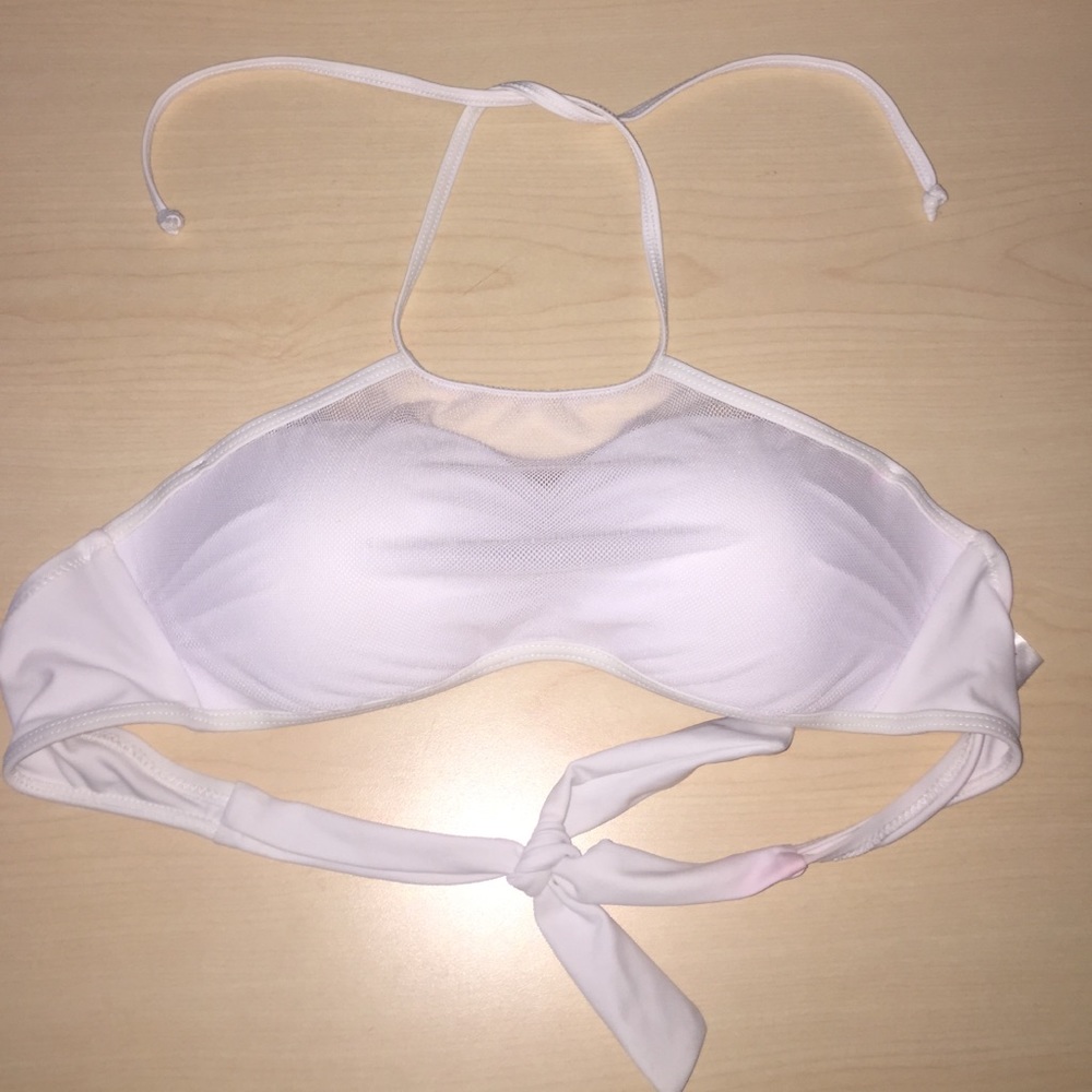White high neck bathing suit top