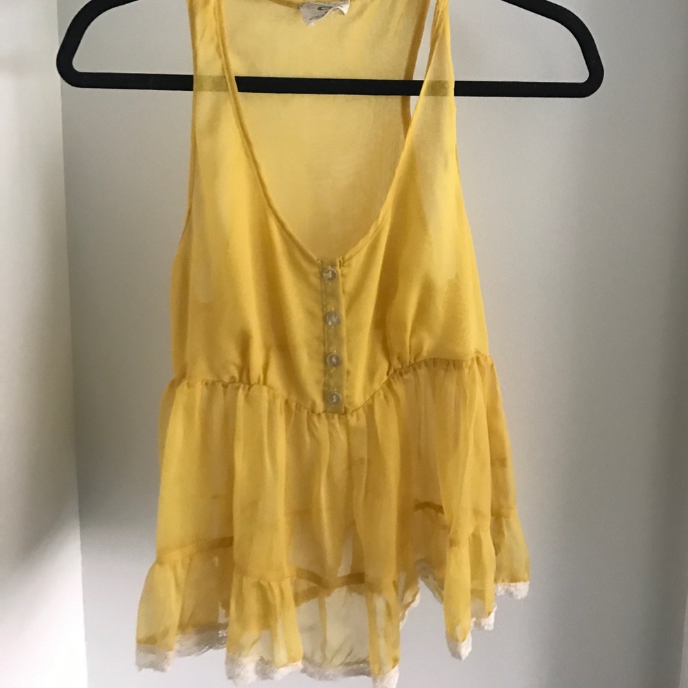 Urban Outfitters yellow sleeveless blouse