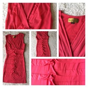 Nicole Miller S stretchy career red Bodycon dress