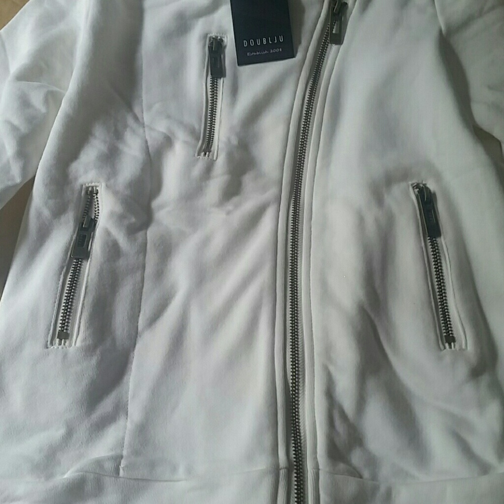 BRAND NEW DOUBLJU HOODIE JACKET OFF WHITE - Picture 5 of 6