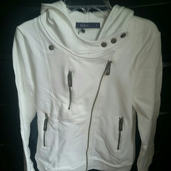 BRAND NEW DOUBLJU HOODIE JACKET OFF WHITE - Picture 2 of 6