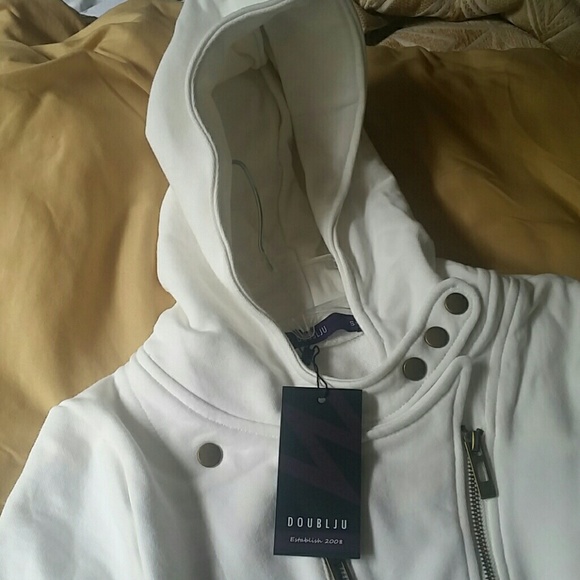 BRAND NEW DOUBLJU HOODIE JACKET OFF WHITE - Picture 6 of 6