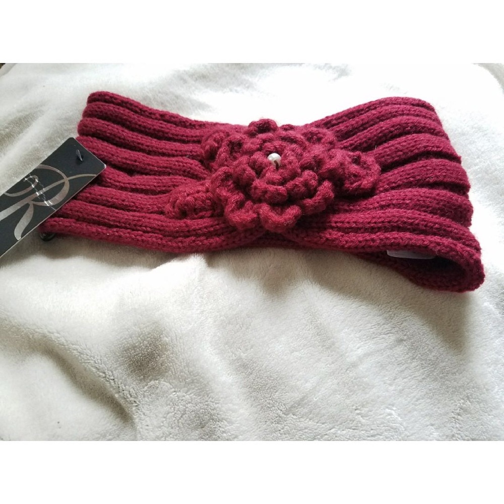 NEW! Rampage // Women's Rib Knit Flower Headwrap - Picture 3 of 5