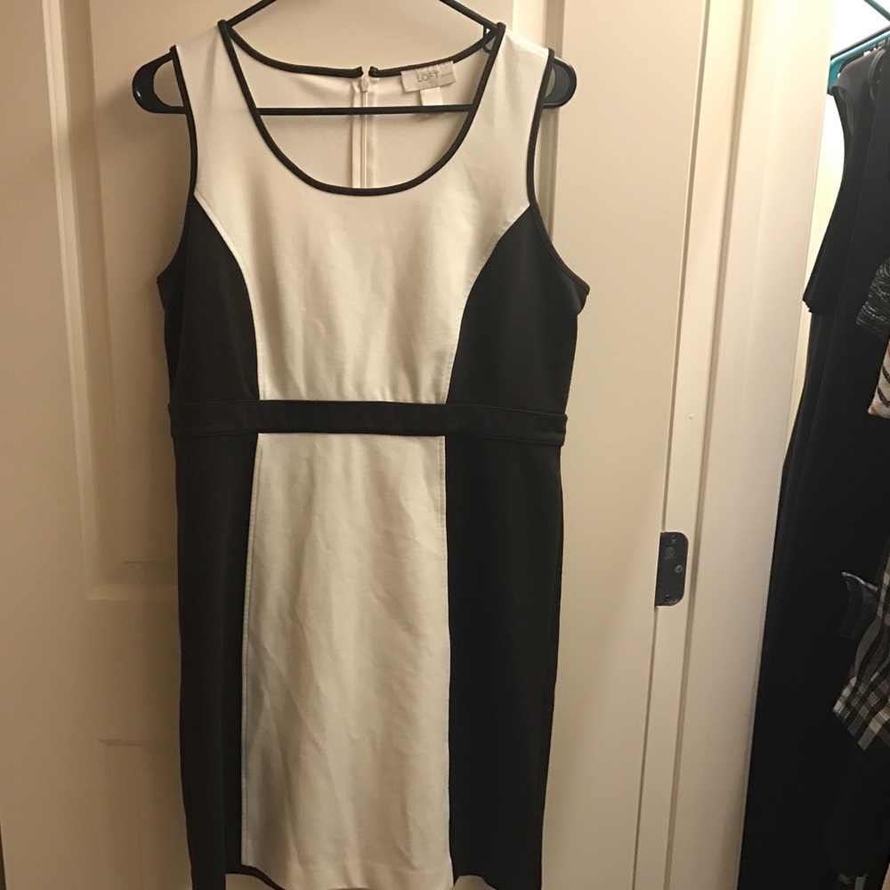 Cream and brown work dress