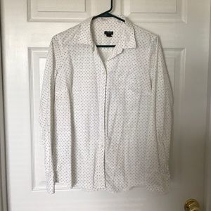 J. Crew polka dot button up shirt