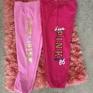 2 pairs of VS pink sweatpants!