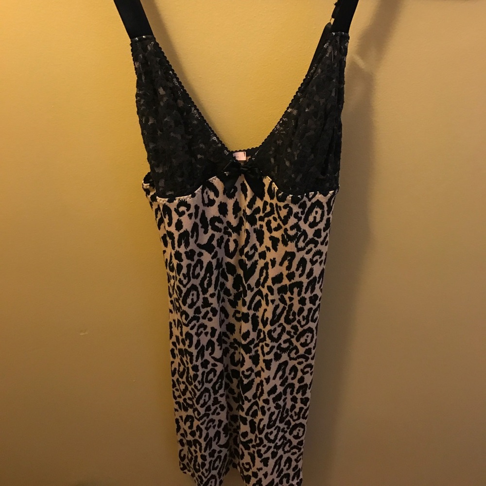 Leopard and lace nightgown