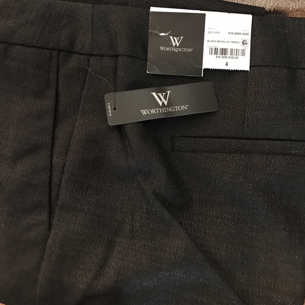 /Worthington/ metallic tweed pants