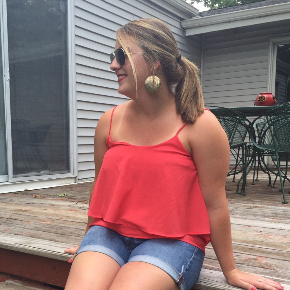 Red tiered summer top