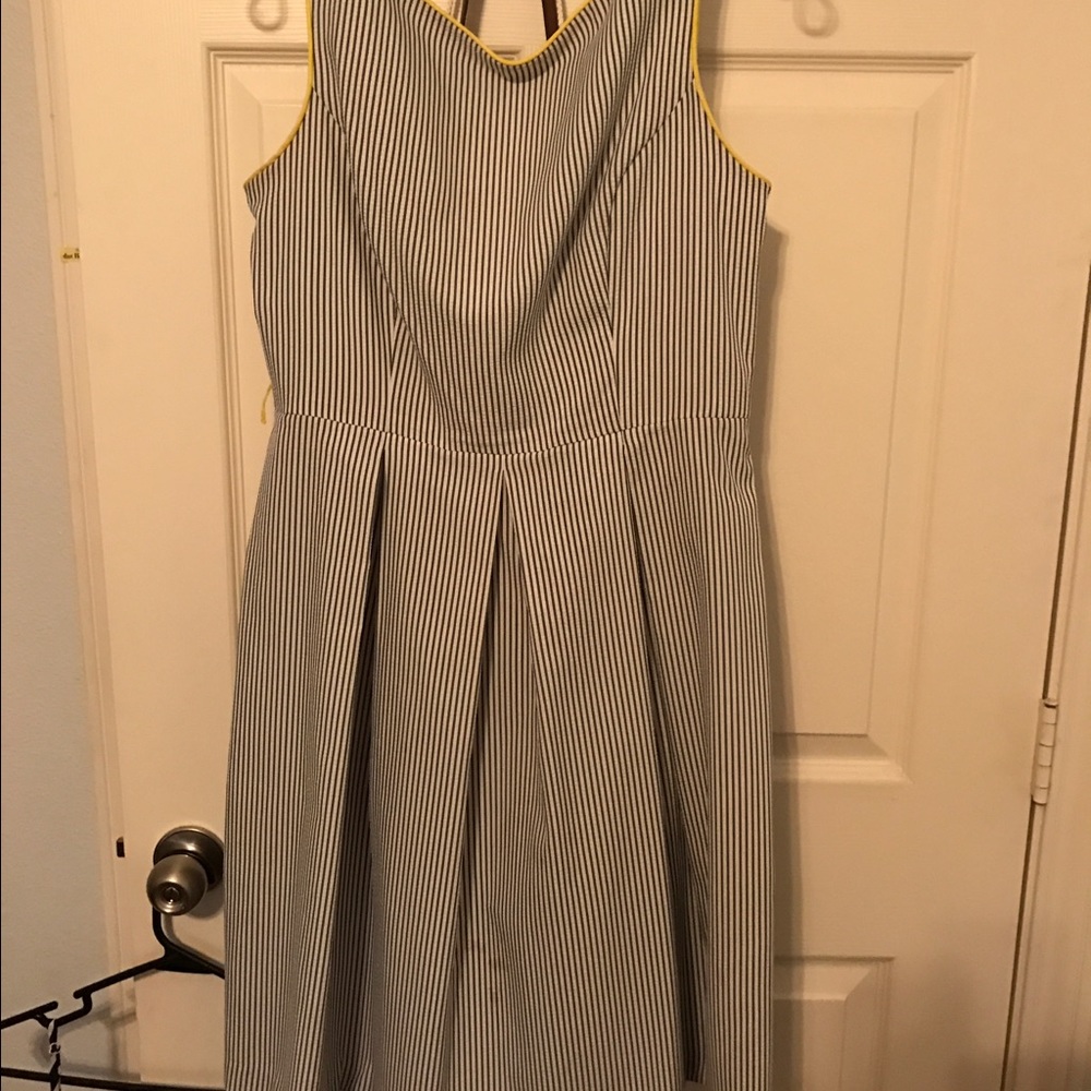 Blue and white stripe dress