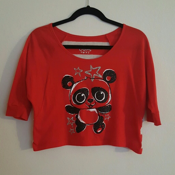 Justice Other - 🔴 2 for $10 Justice Red Crop Top Glittering Panda
