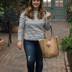 Navy and white striped cotton tee