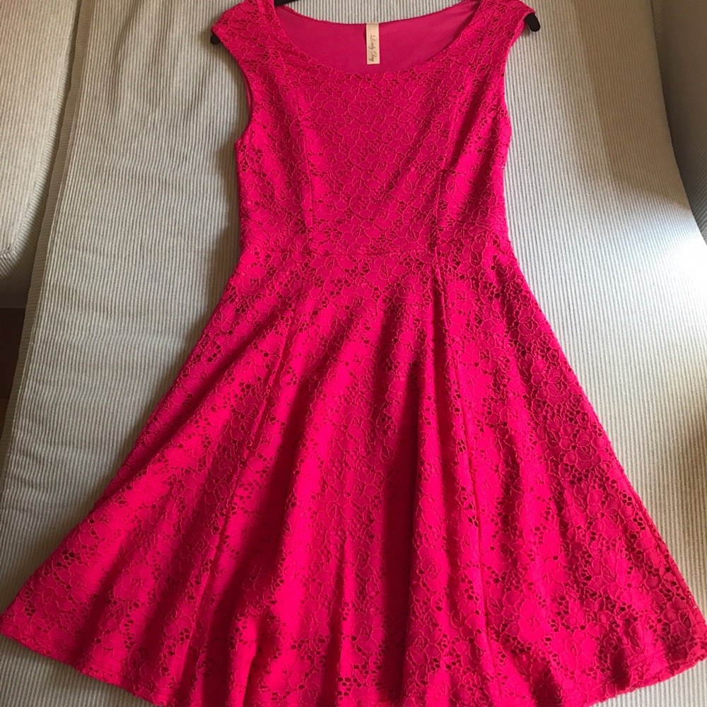 Timeless classic Hot Pink babydoll flower dress