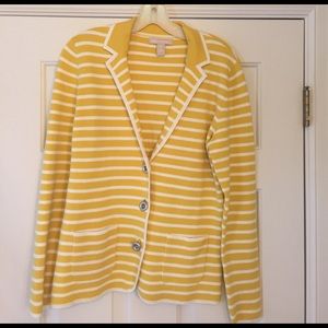 Banana Republic Yellow and White Striped Sweater