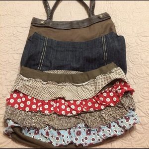 Thirty One Brown Purse with Denim &  Ruffle Skirts