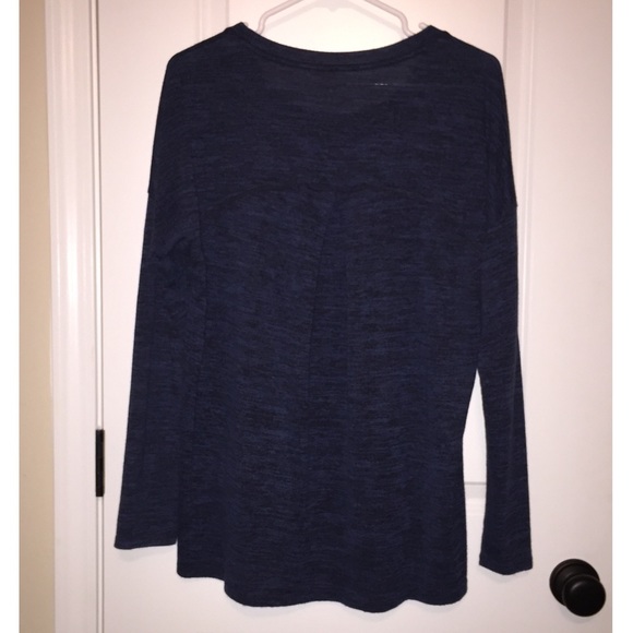 Blue Heathered 3/4 sleeve Blouse - Picture 2 of 2