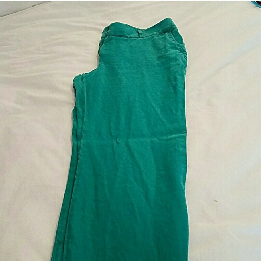 Linen wide leg trousers