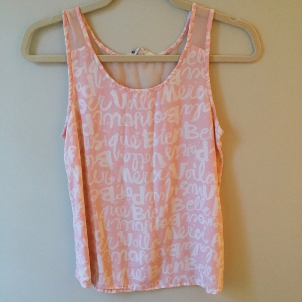 Pink Top With Writing On It