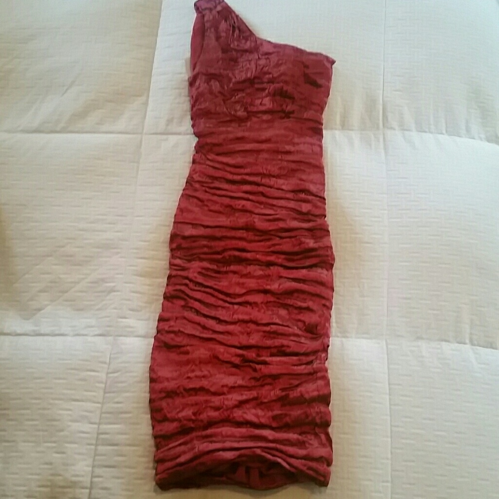 Nicole Miller one shoulder ruched bodycon