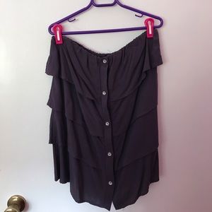 Purple strapless shirt