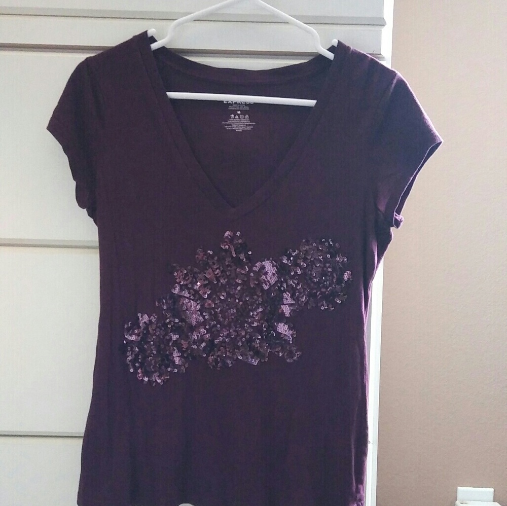 Express purple v-neck
