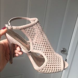Madden Girl Nude Perforated Sandal Heels...