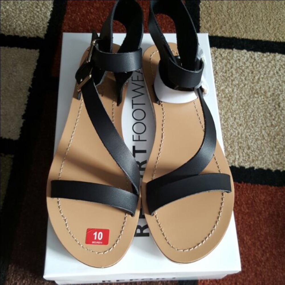 NIB Report Rodeo Women Black Gladiator Sandal sz10