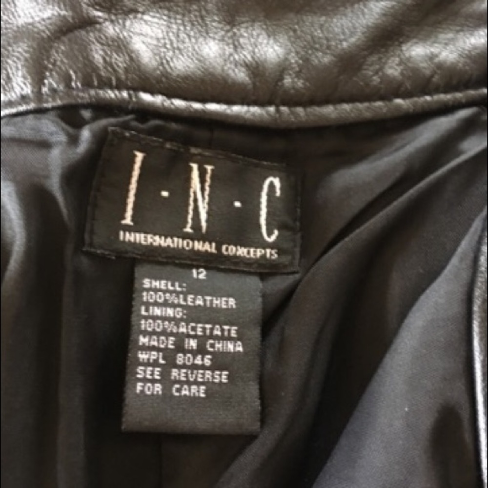 INC size 12 black leather pants