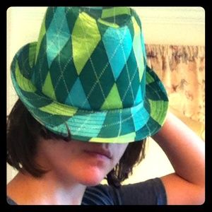 ❤️Green and Blue Patterned Fedora❤️