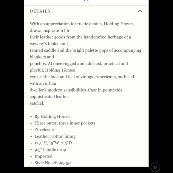 Anthropologie Holding Horses Catesby Handbag - Picture 4 of 8