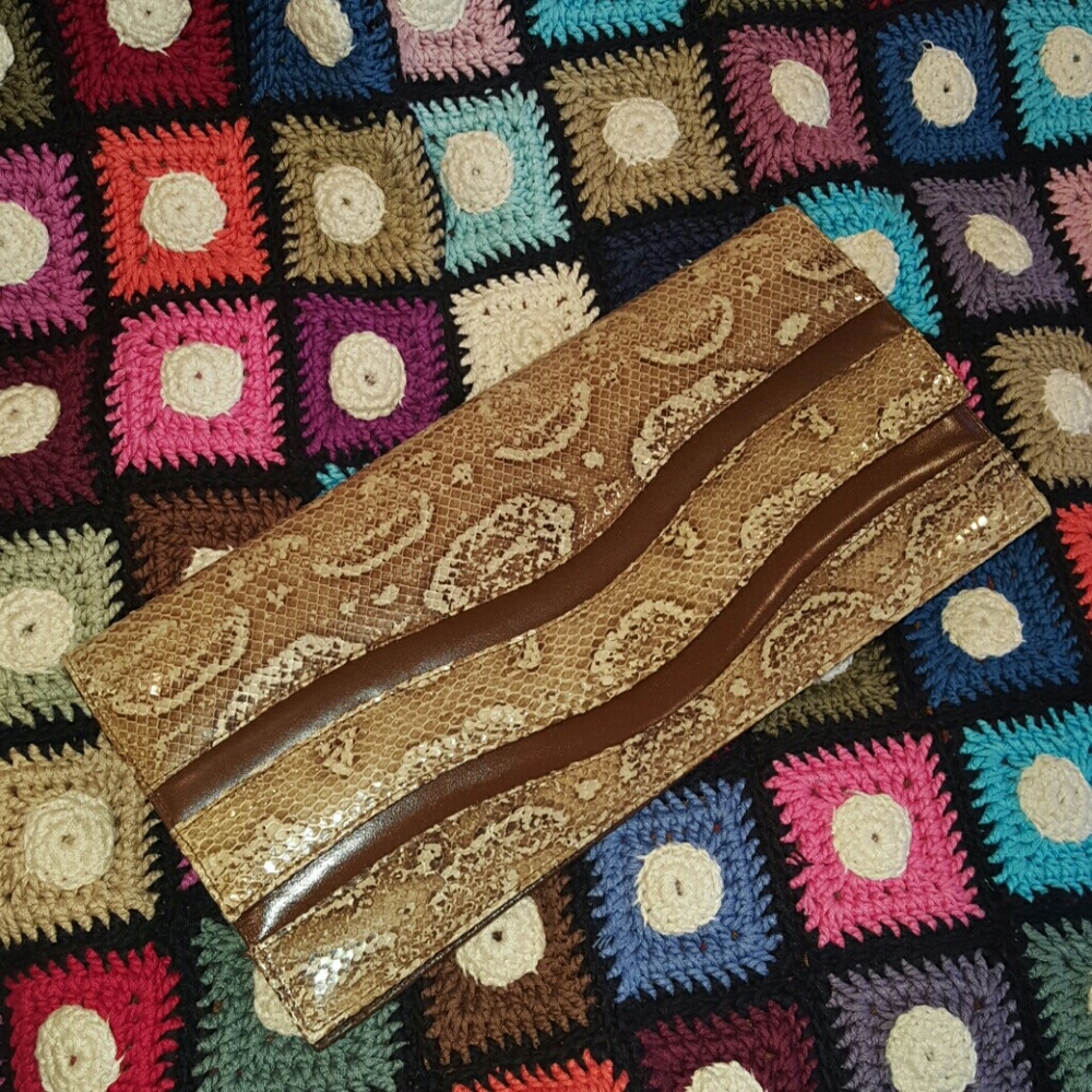 GENUINE SNAKE SKIN / LEATHER CLUTCH