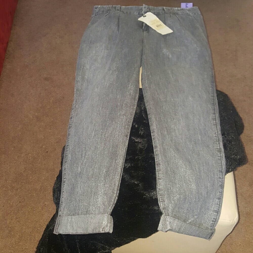 Rag and Bone Silver Trouser Jeans