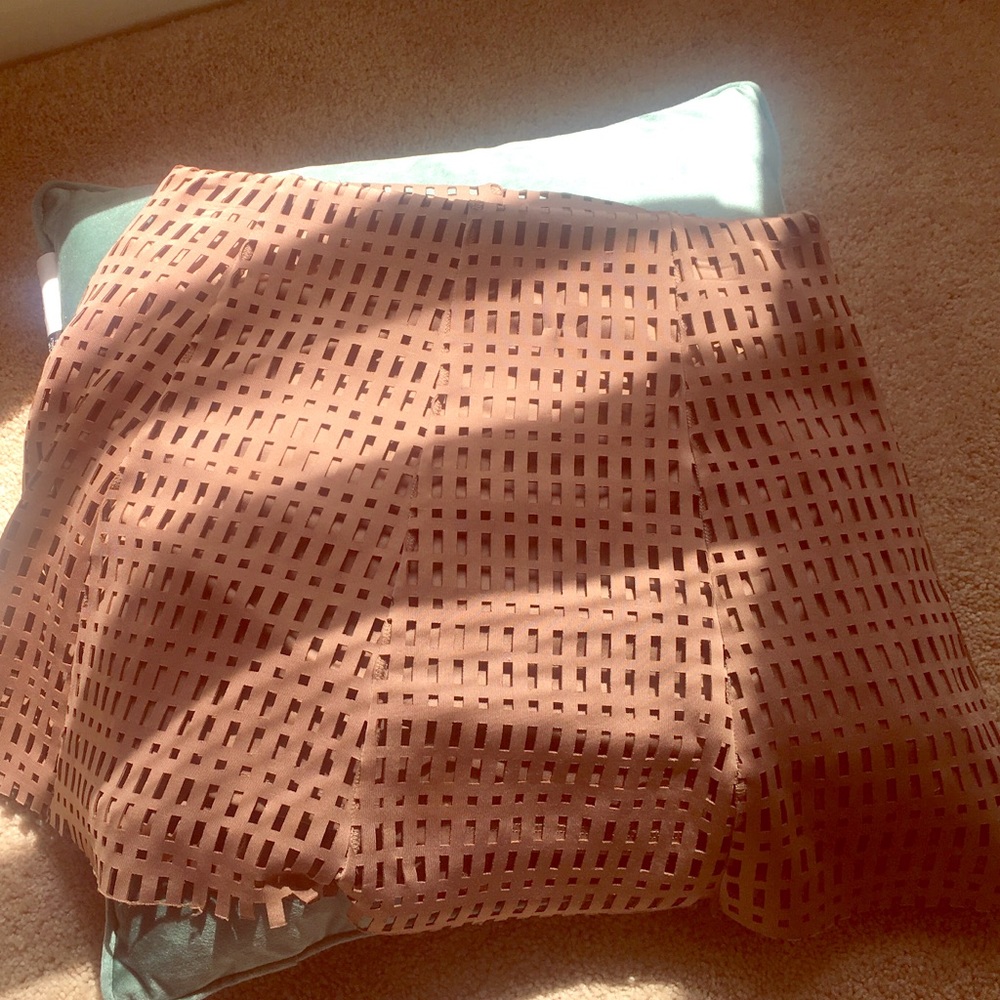 Short  tan skirt/ lining attached underneath