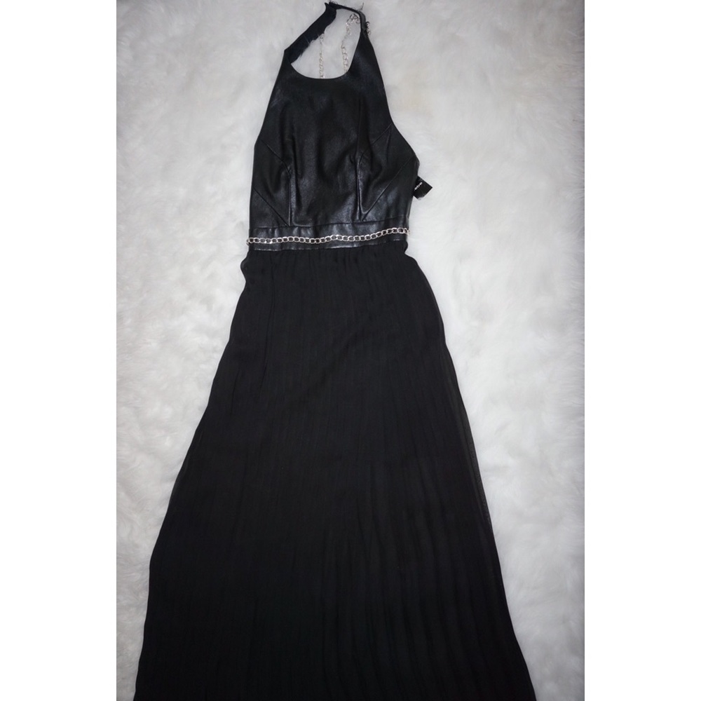 BEBE | leather/Chain dress